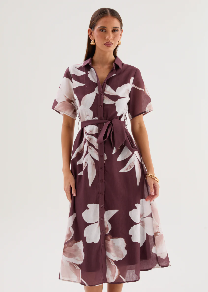 Okana Midi Dress - Chocolate Floral - Image 4