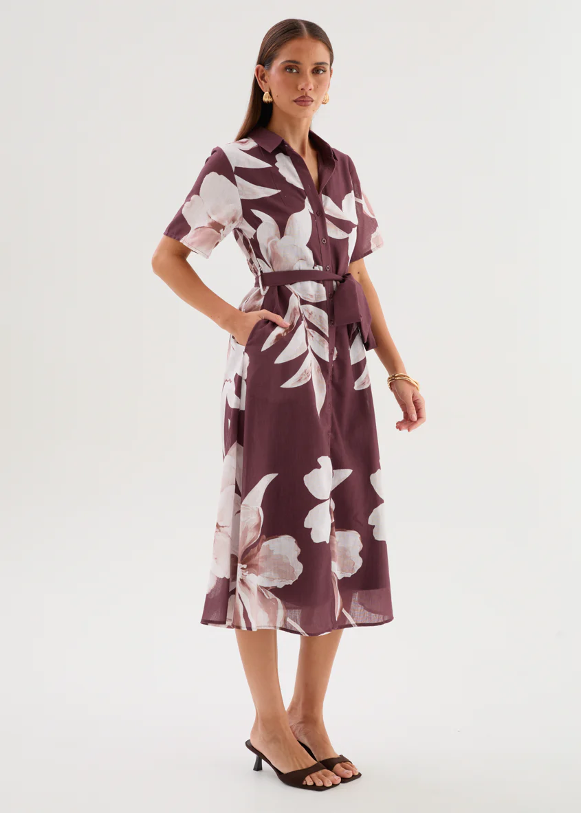 Okana Midi Dress - Chocolate Floral - Image 5