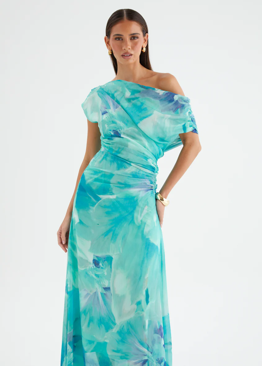 Olsen Off Shoulder Maxi Dress - Blue Aster - Image 2