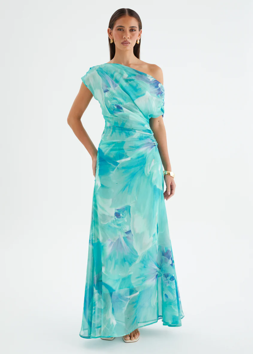 Olsen Off Shoulder Maxi Dress - Blue Aster - Image 3