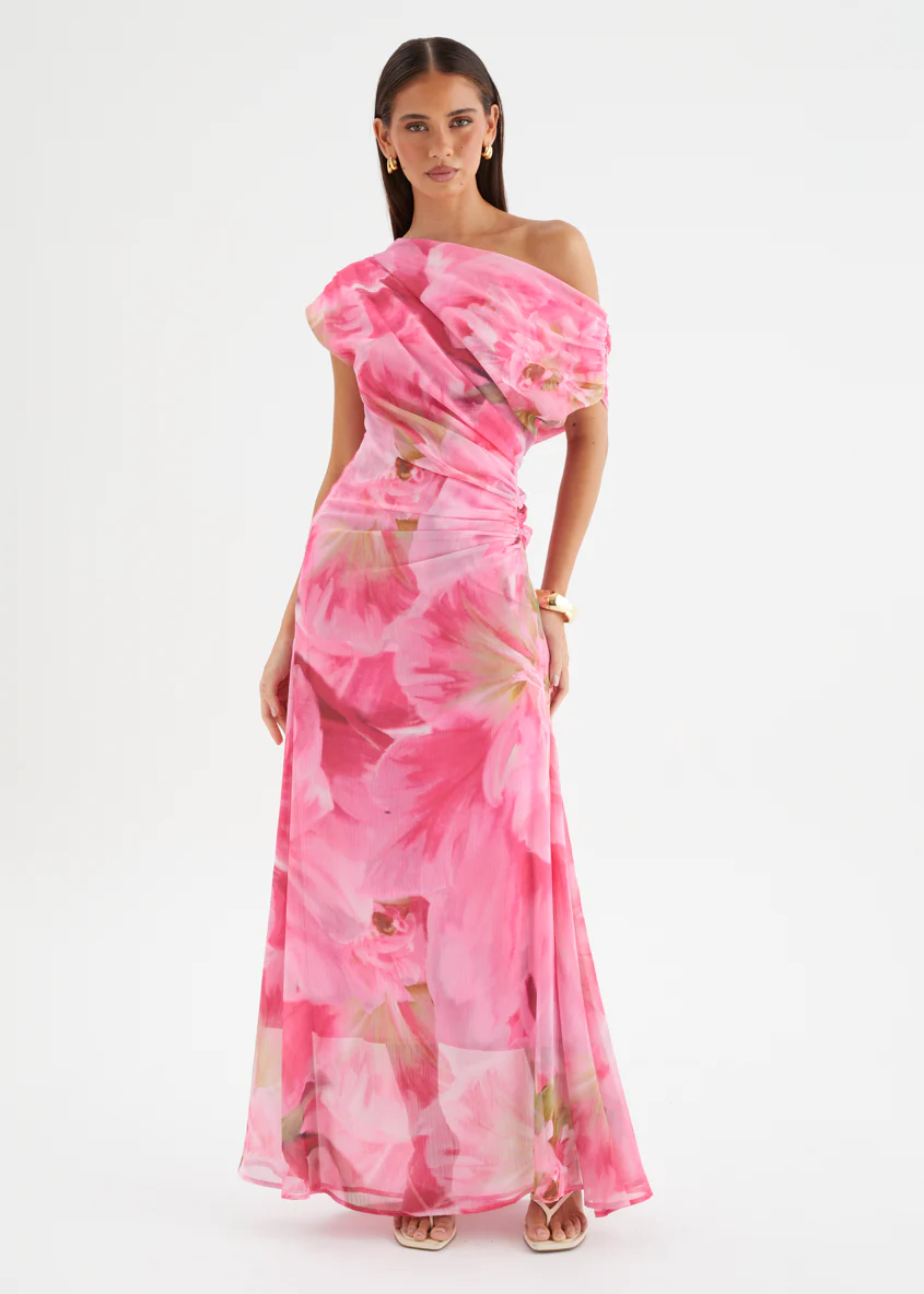 Olsen Off Shoulder Maxi Dress - Pink Aster - Image 2