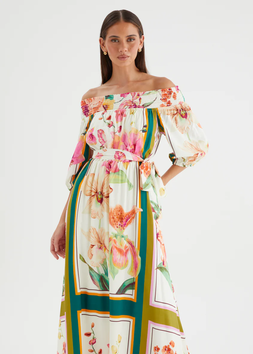 Oriel Off Shoulder Maxi Dress - Botanical Garden - Image 2
