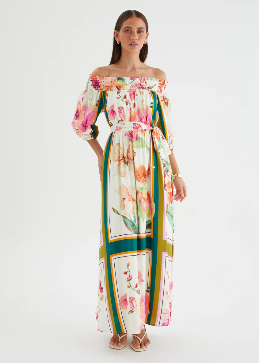 Oriel Off Shoulder Maxi Dress - Botanical Garden - Image 3