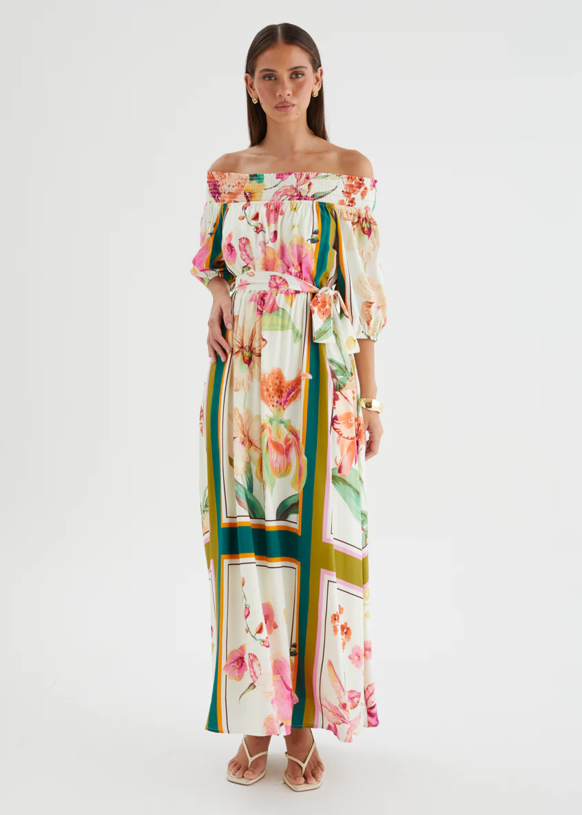 Oriel Off Shoulder Maxi Dress - Botanical Garden - Image 4