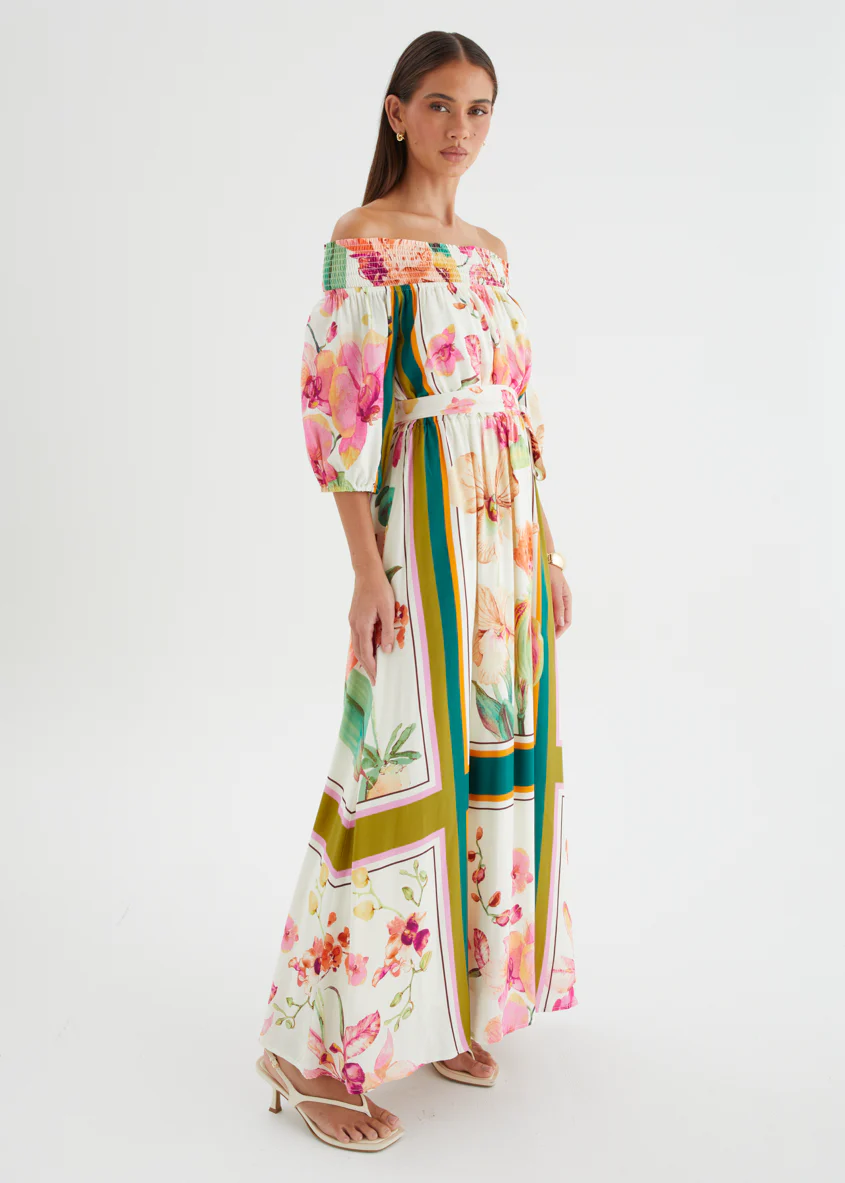 Oriel Off Shoulder Maxi Dress - Botanical Garden - Image 5