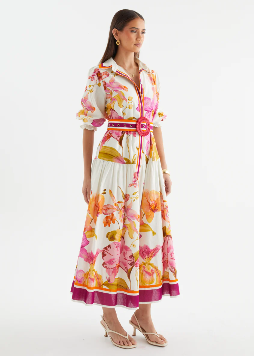 Pabla Maxi Dress - Fuchsia Orchids - Image 12