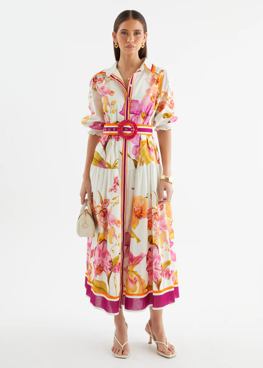 Pabla Maxi Dress - Fuchsia Orchids - Image 3