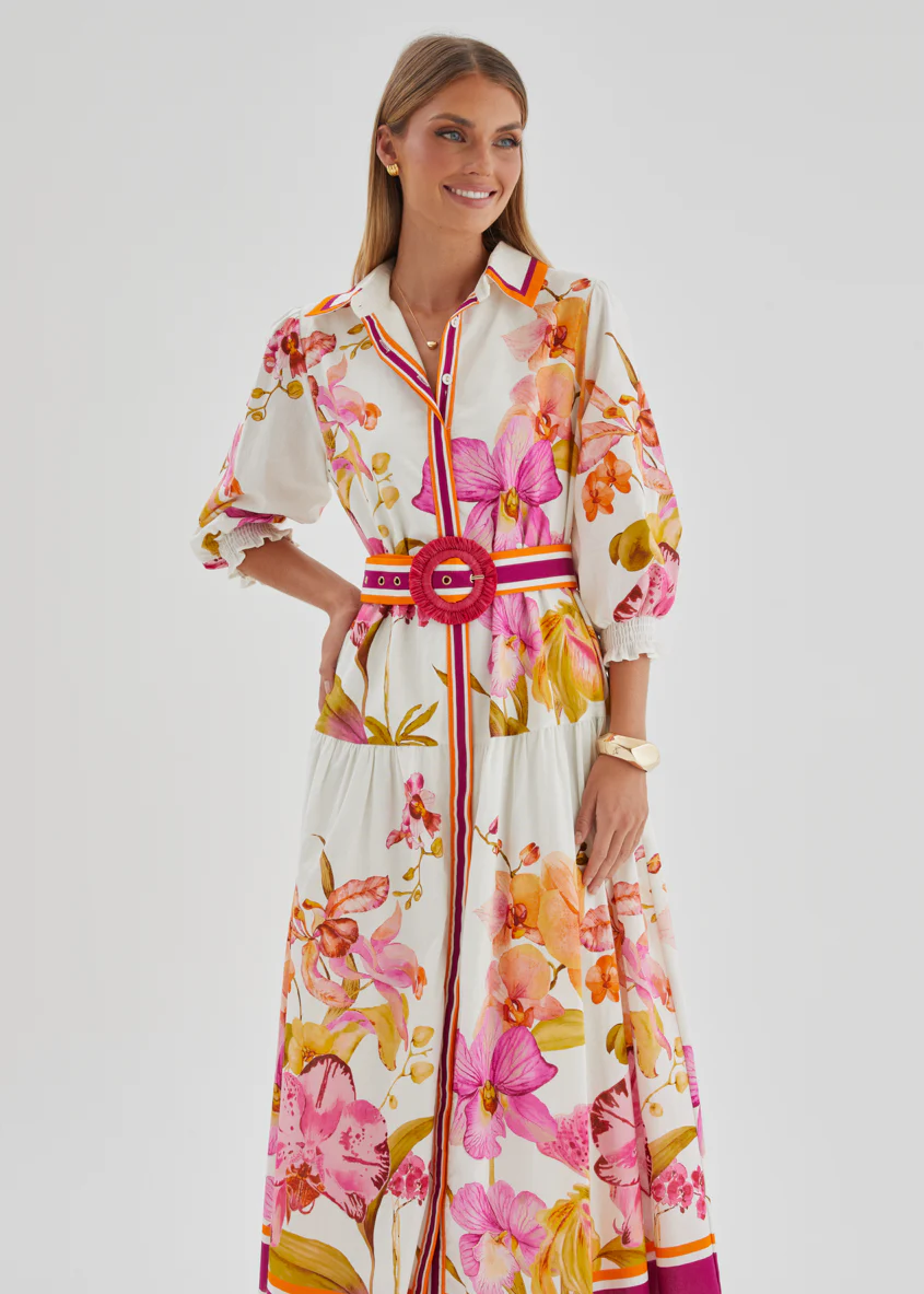 Pabla Maxi Dress - Fuchsia Orchids - Image 4