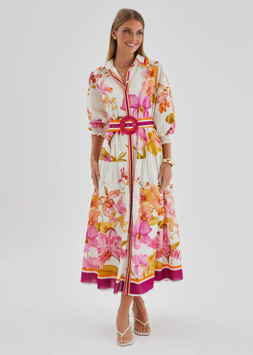 Pabla Maxi Dress - Fuchsia Orchids - Image 5