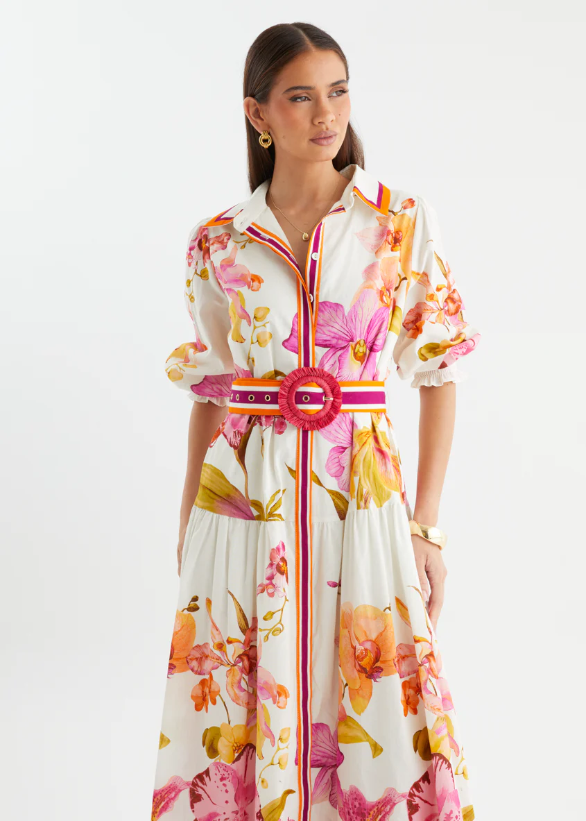 Pabla Maxi Dress - Fuchsia Orchids - Image 6
