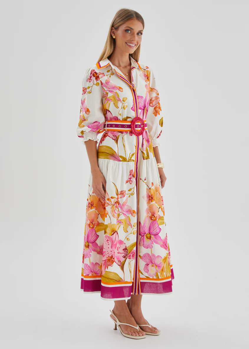 Pabla Maxi Dress - Fuchsia Orchids - Image 7