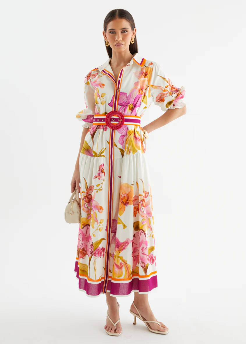 Pabla Maxi Dress - Fuchsia Orchids - Image 8