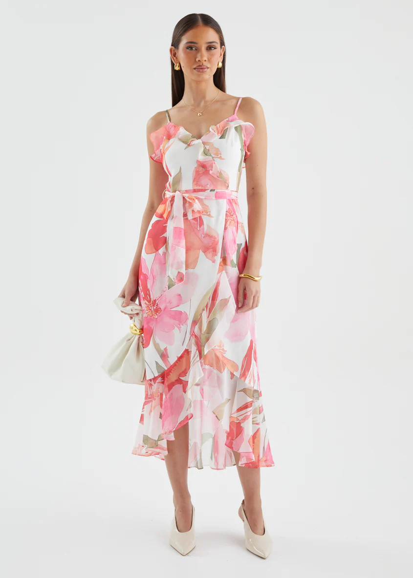 Paityn Midi Dress - Pink Flowers - Image 3