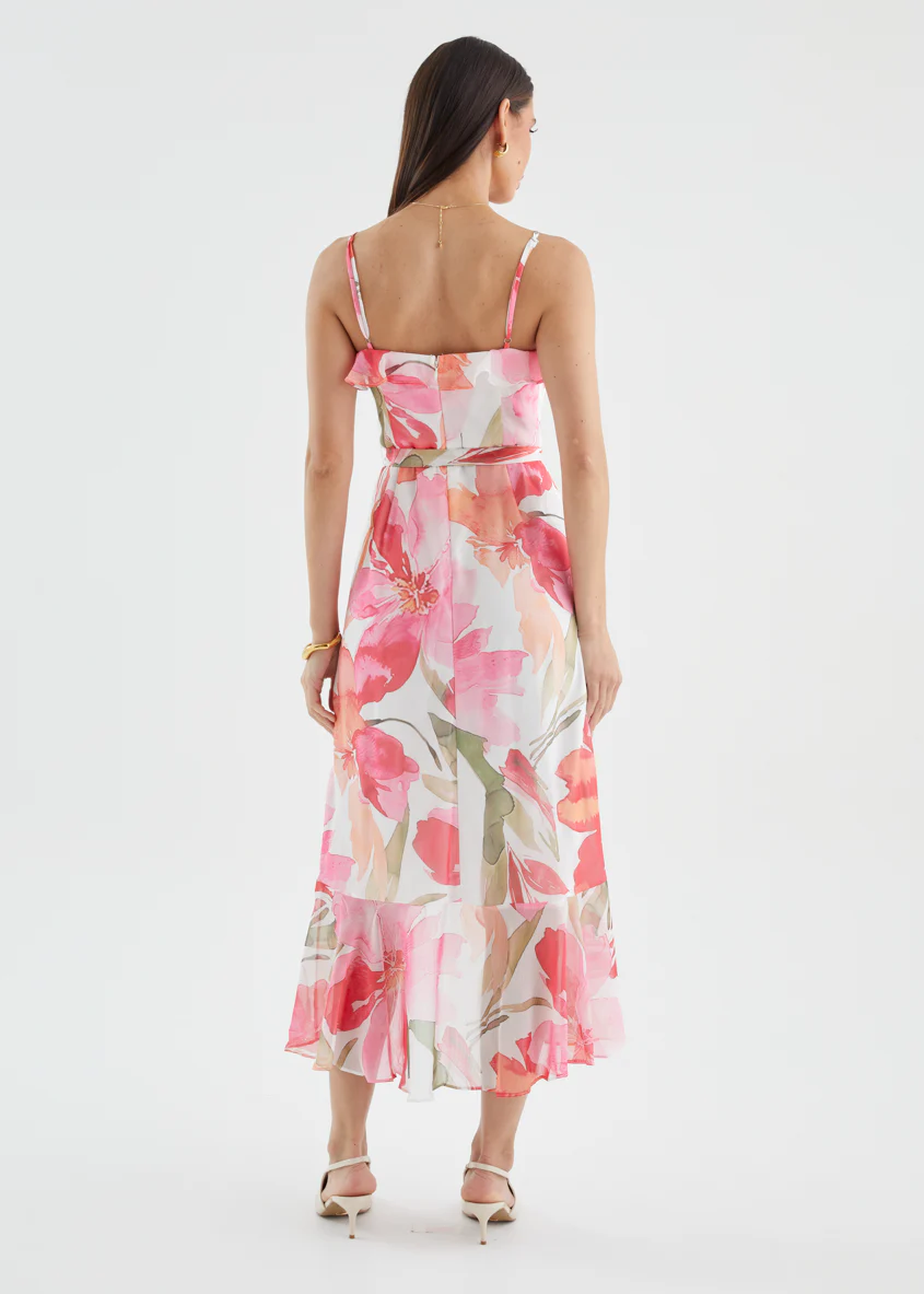 Paityn Midi Dress - Pink Flowers - Image 6