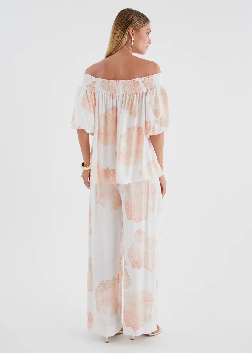 Palomah Off Shoulder Top - Peach Shell - Image 9