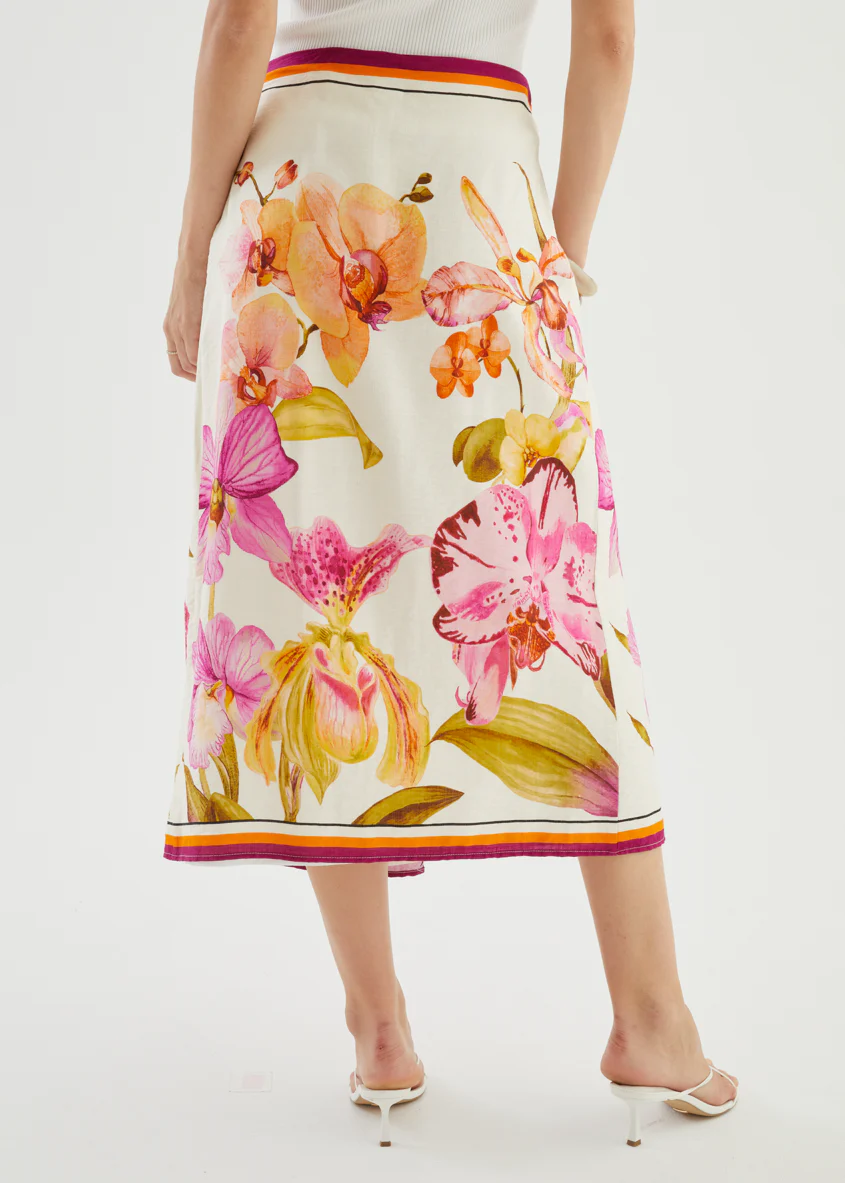 Pamalee Midi Skirt - Fuchsia Orchids - Image 10