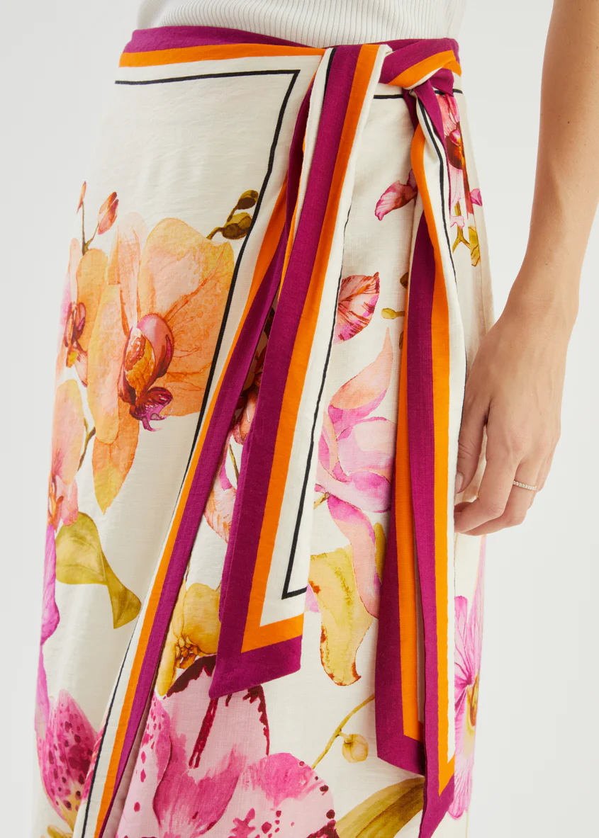 Pamalee Midi Skirt - Fuchsia Orchids - Image 11