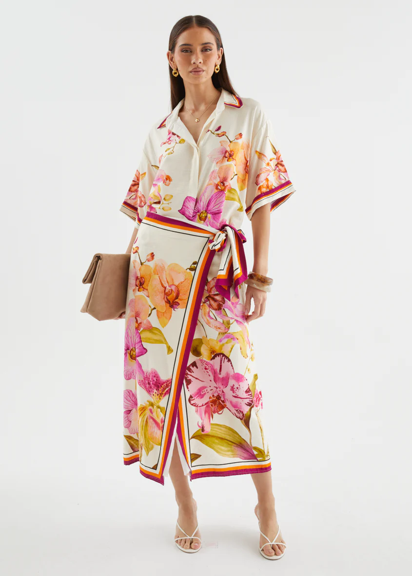 Pamalee Midi Skirt - Fuchsia Orchids - Image 13