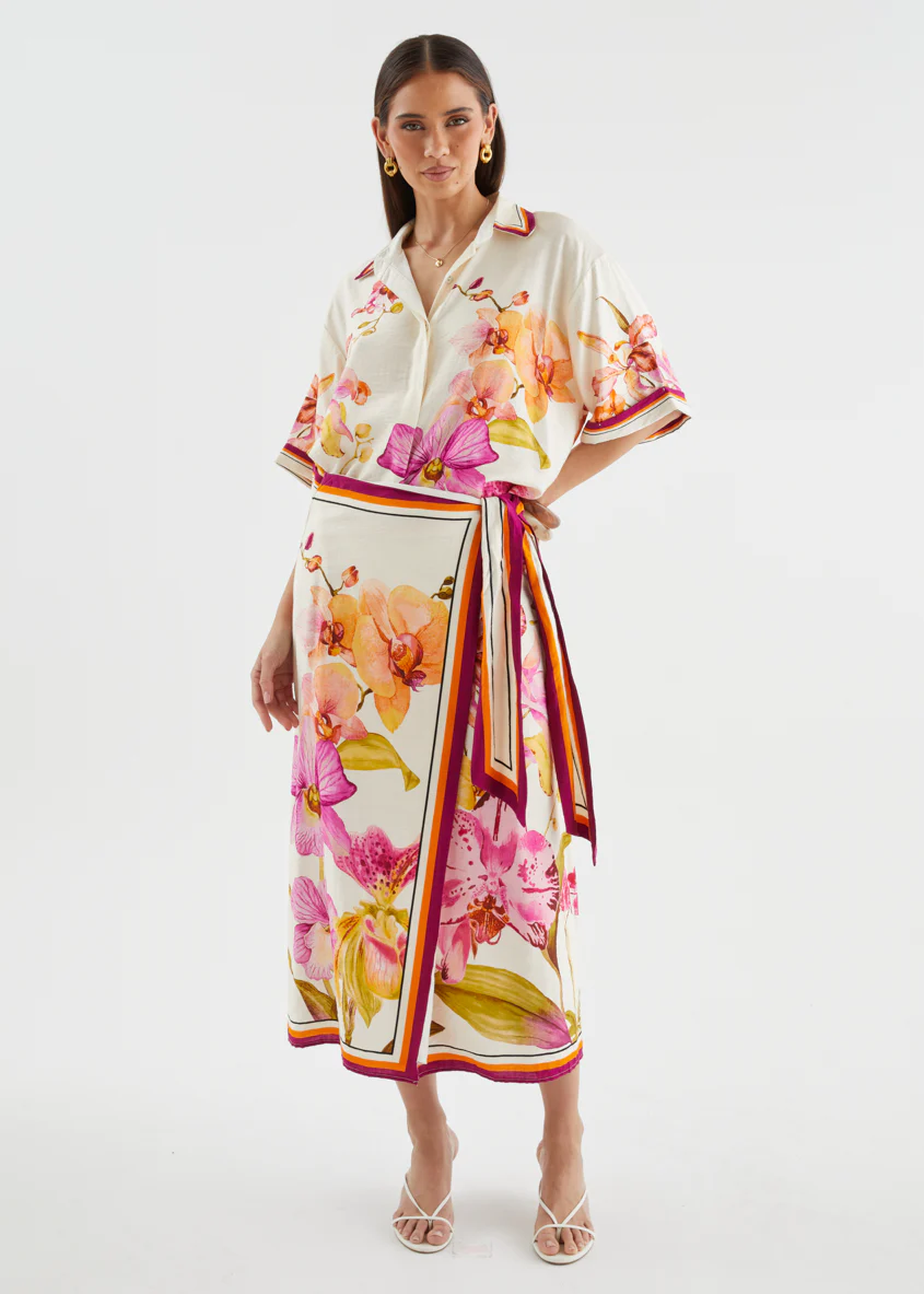 Pamalee Midi Skirt - Fuchsia Orchids - Image 16