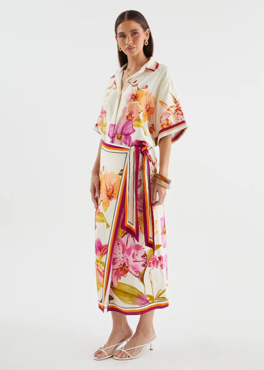 Pamalee Midi Skirt - Fuchsia Orchids - Image 18