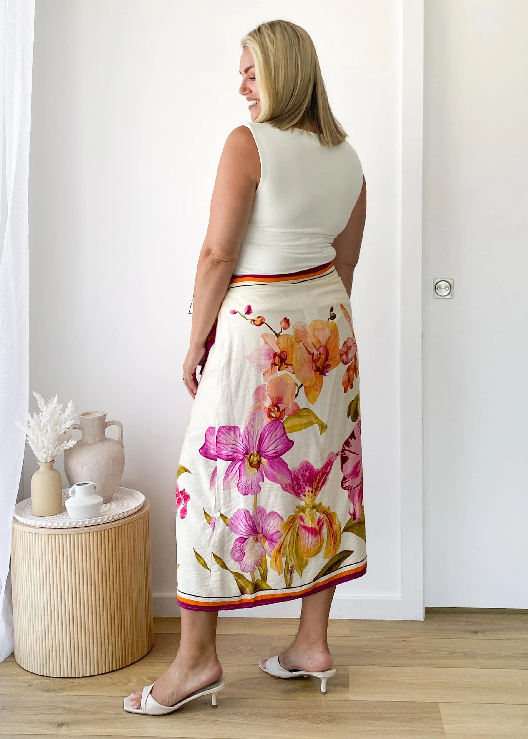 Pamalee Midi Skirt - Fuchsia Orchids - Image 6