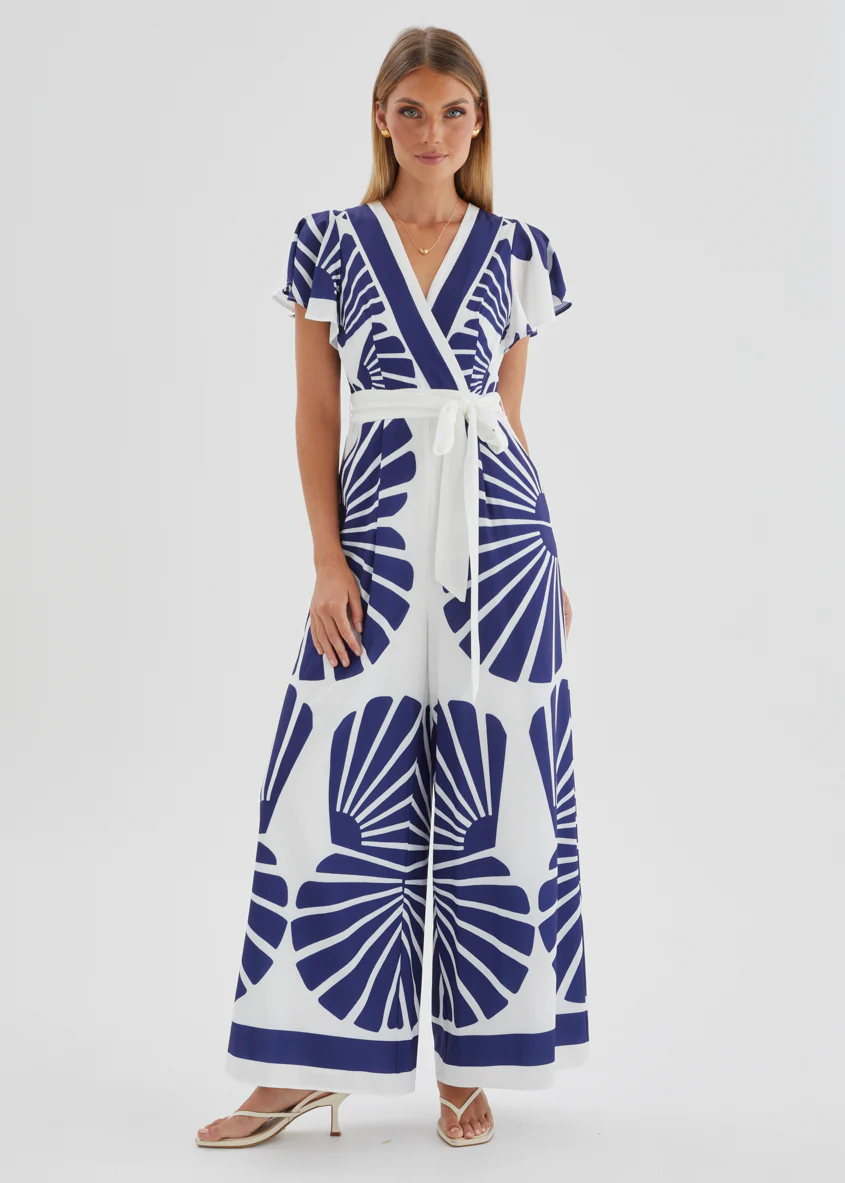 Pascha Pantsuit - Navy Leaf
