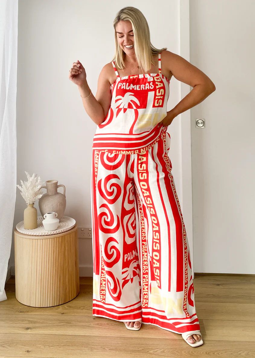 Patricia Wide Leg Pants - Palmeras - Image 3
