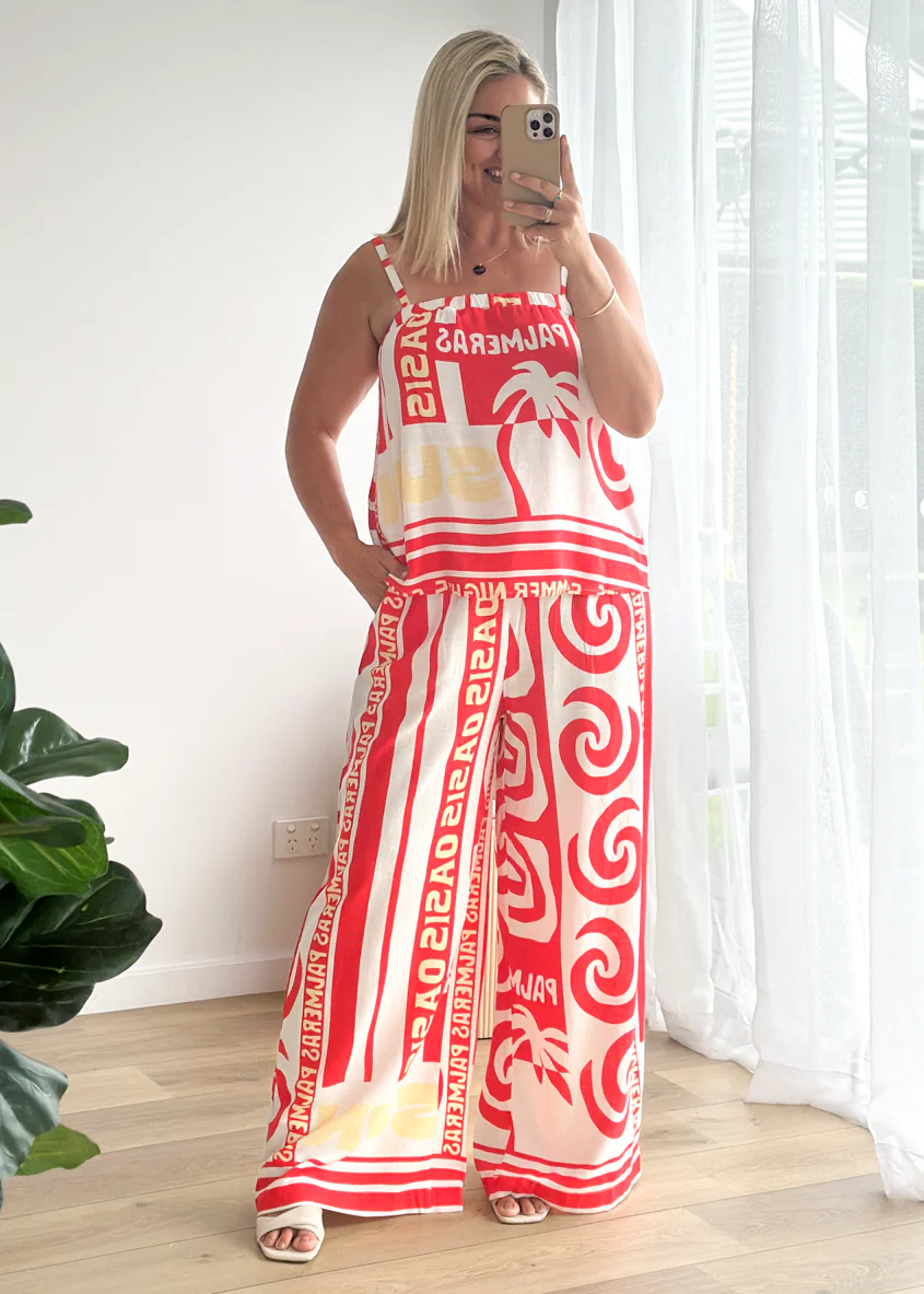 Patricia Wide Leg Pants - Palmeras - Image 4