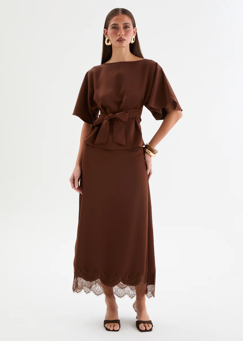 Patrina Tie Top - Chocolate - Image 6