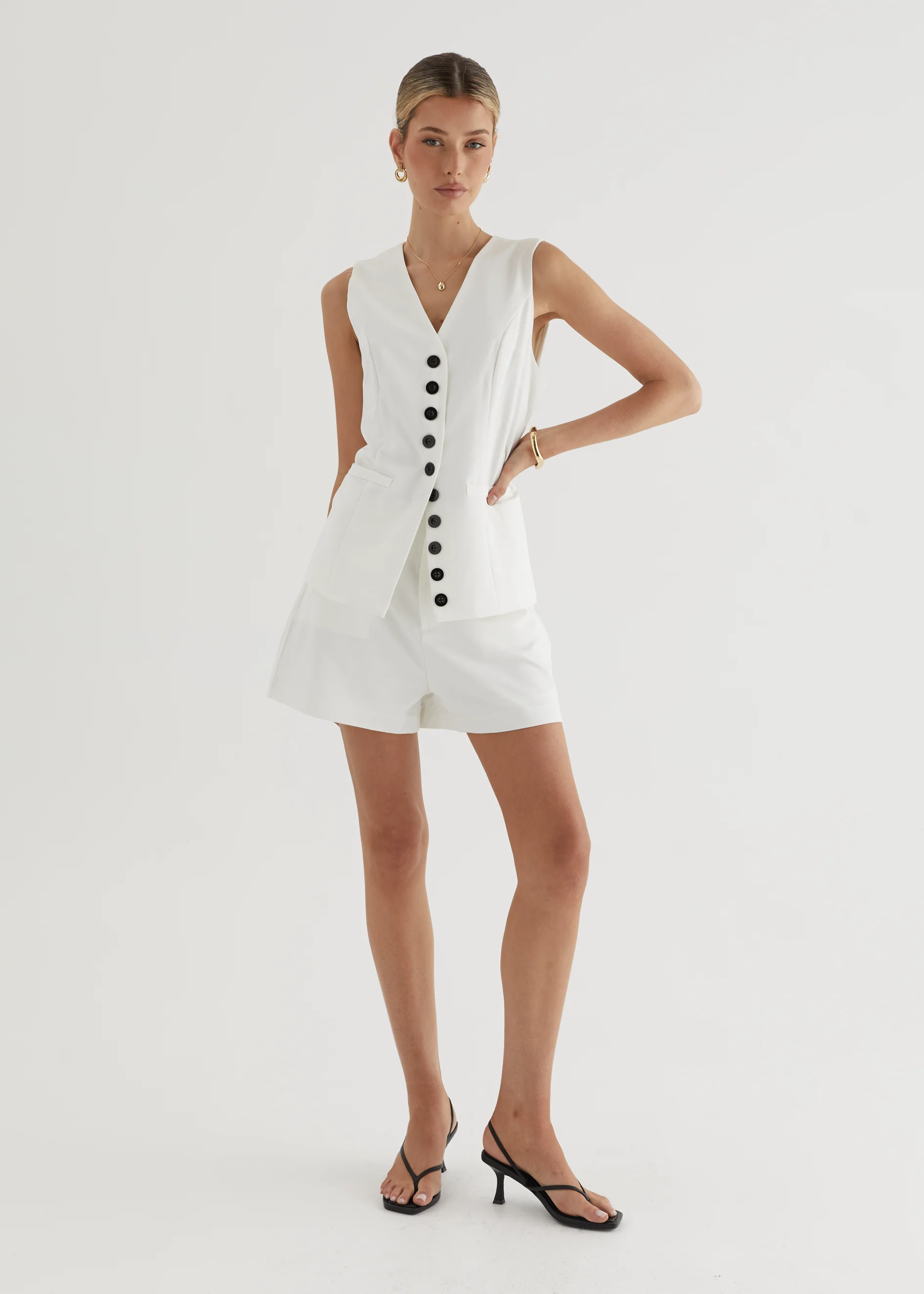 Piovera Vest Top - Off White - Image 11