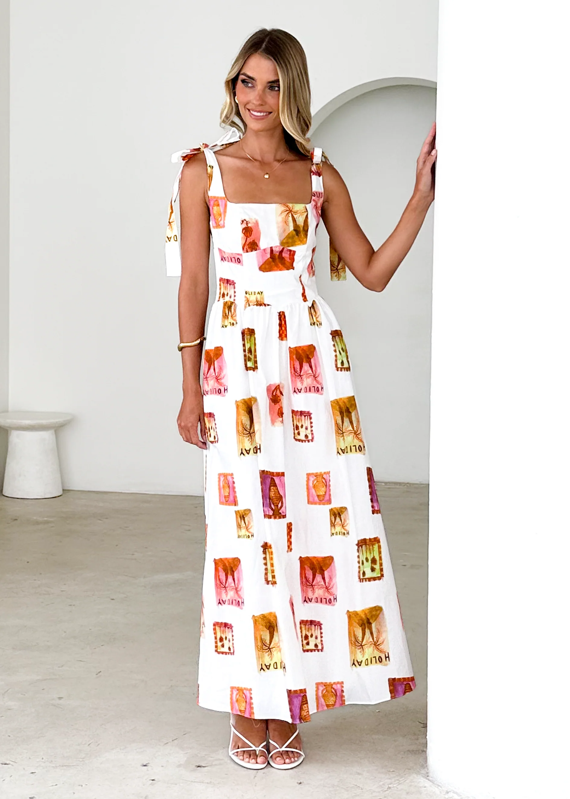 Pipeline Maxi Dress - White Abstract - Image 3