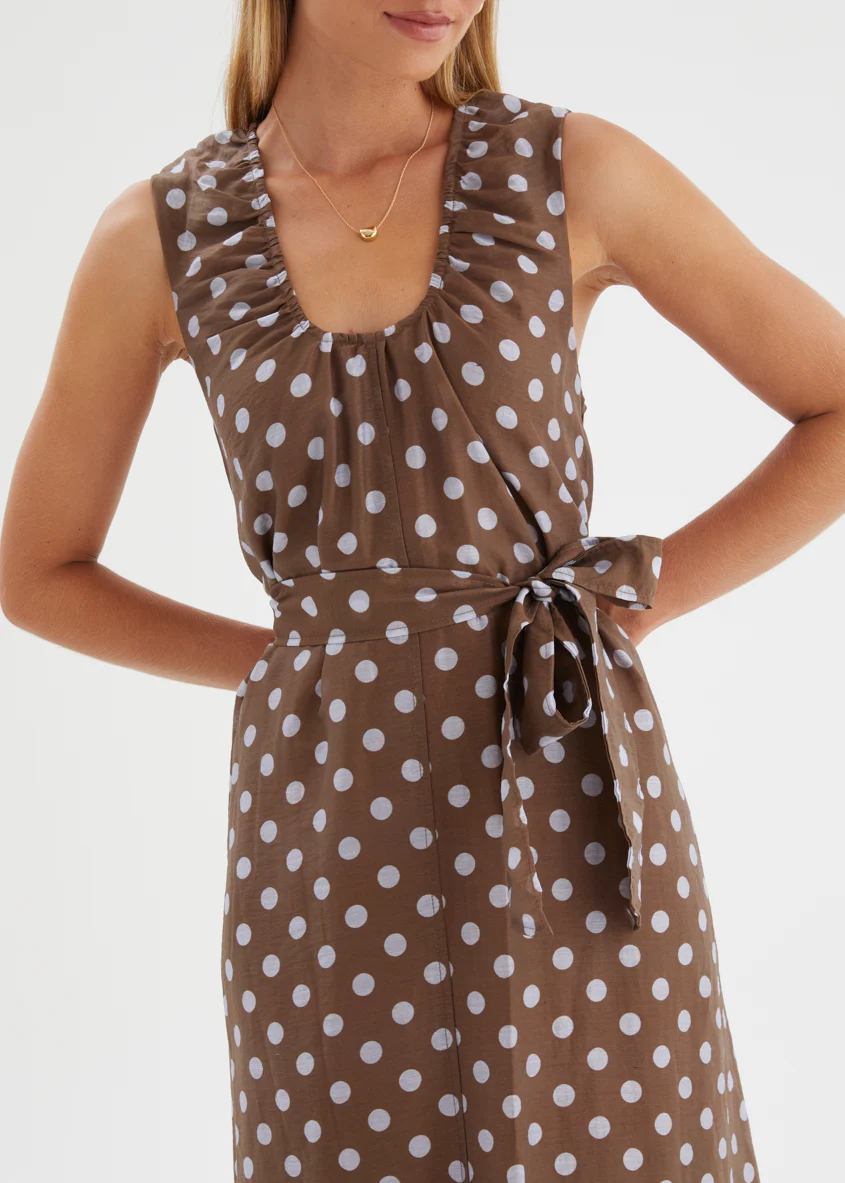 Poppi Maxi Dress - Chocolate Polka - Image 10