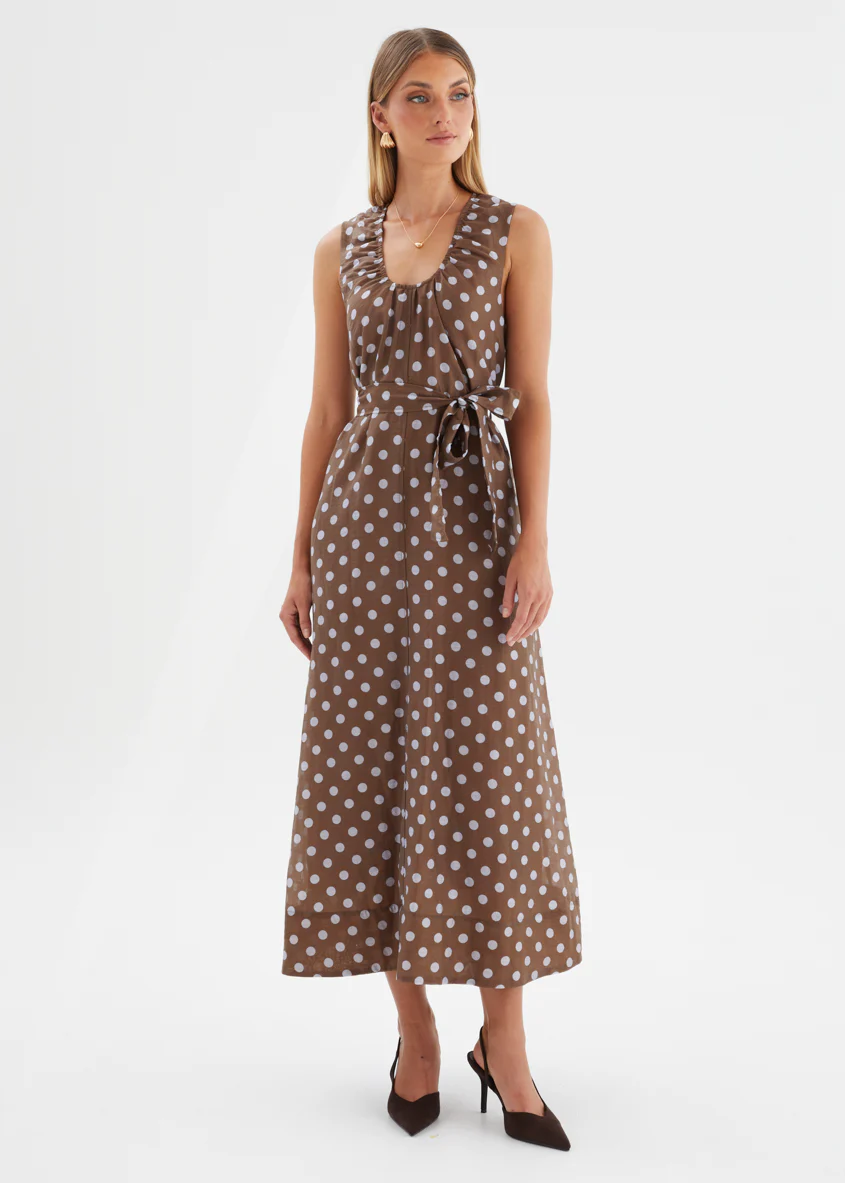 Poppi Maxi Dress - Chocolate Polka - Image 2