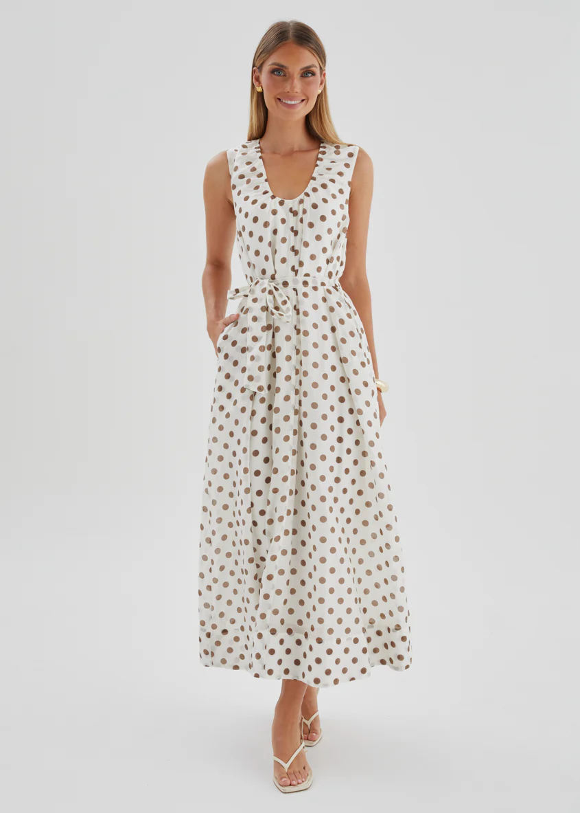 Poppi Maxi Dress - Vanilla Polka - Image 2