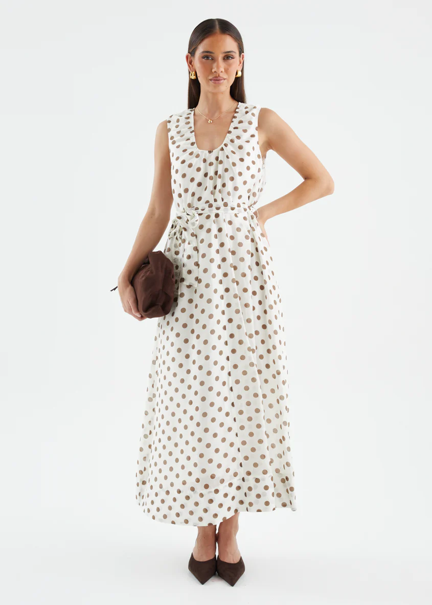 Poppi Maxi Dress - Vanilla Polka - Image 3