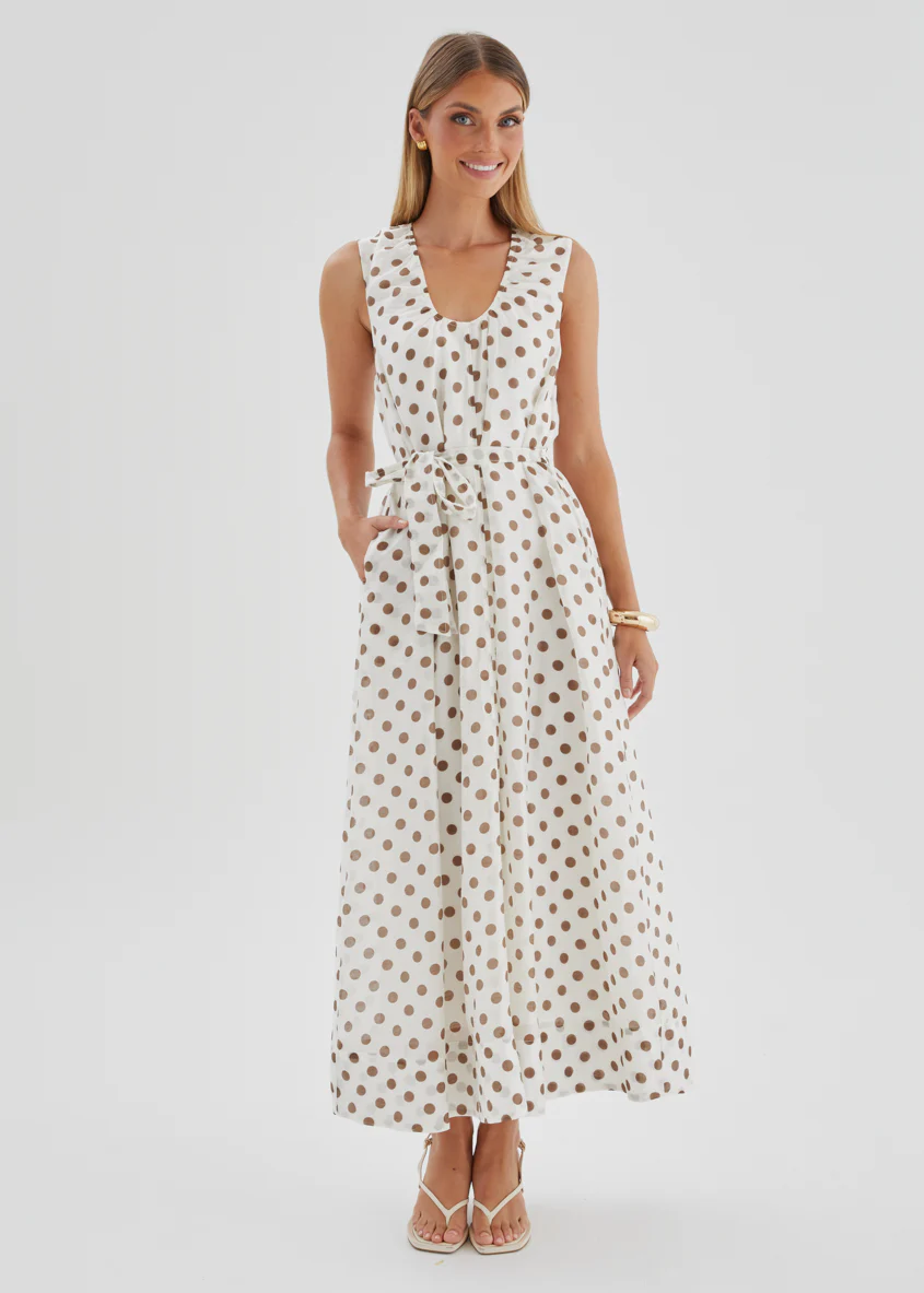 Poppi Maxi Dress - Vanilla Polka - Image 5