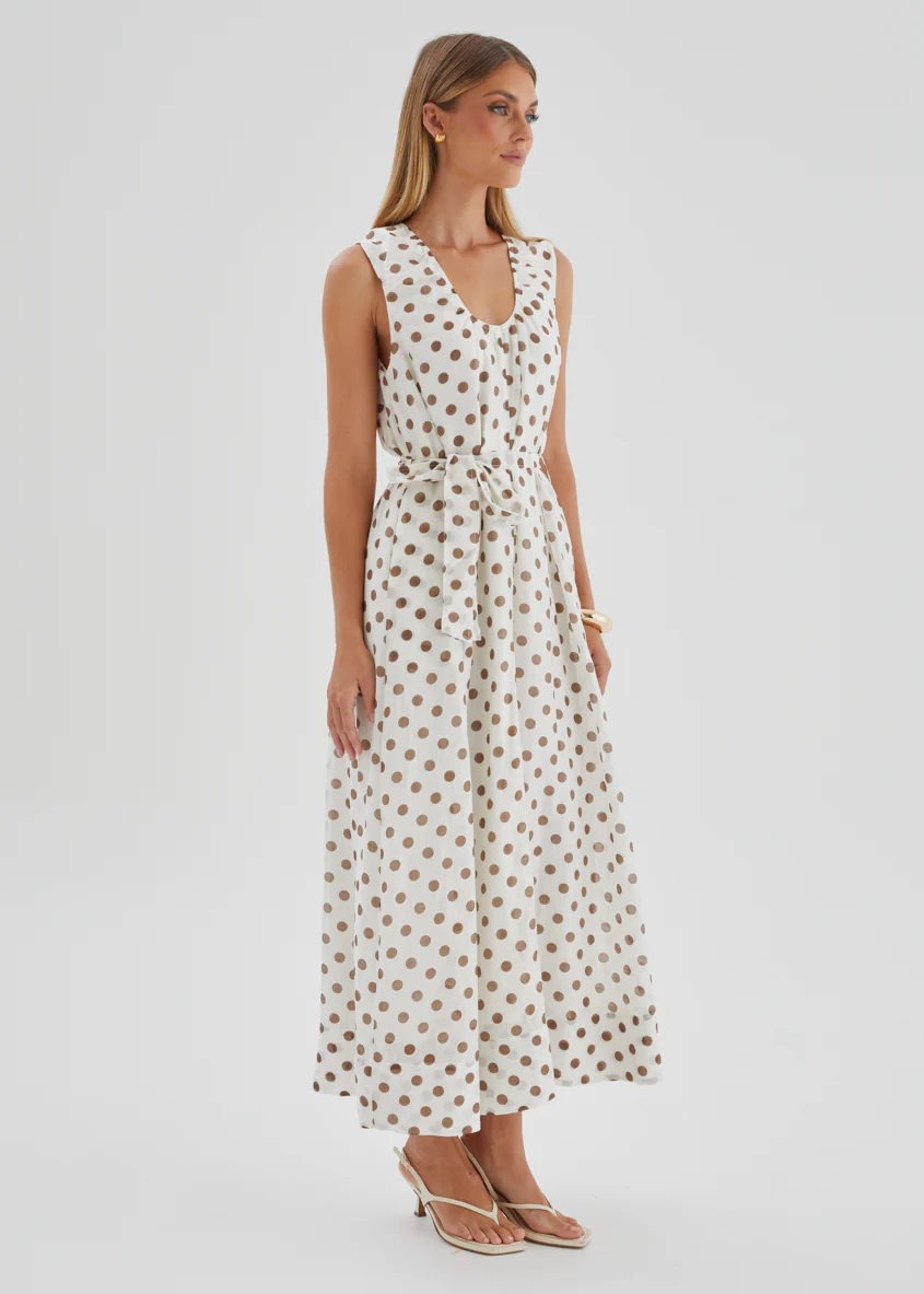 Poppi Maxi Dress - Vanilla Polka - Image 6