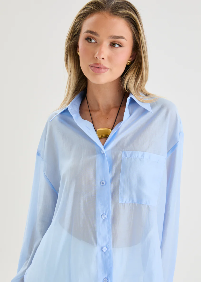 Porsia Shirt - Sky Blue - Image 9