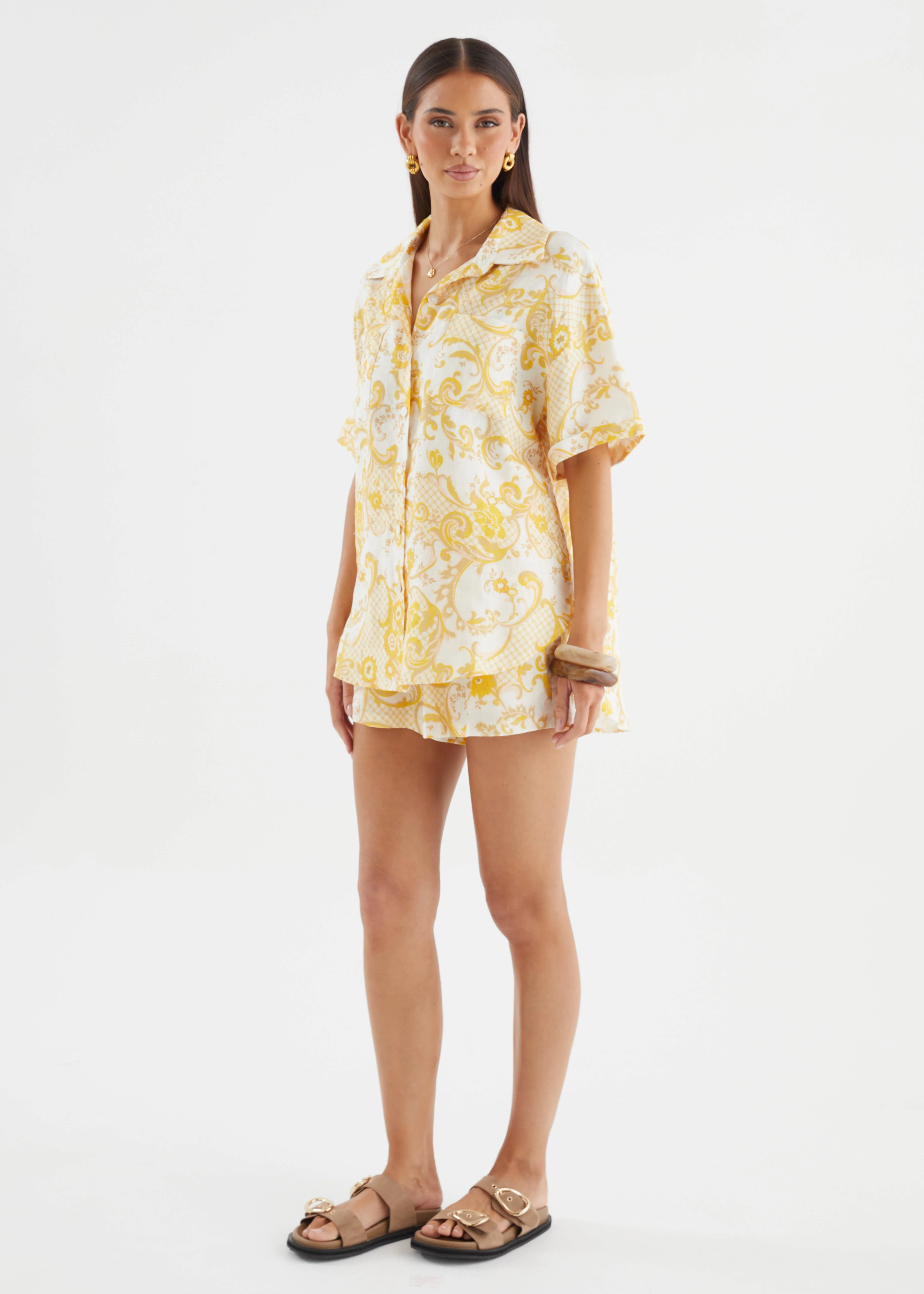 Positano Linen Shirt - Pineapple Paisley - Image 6
