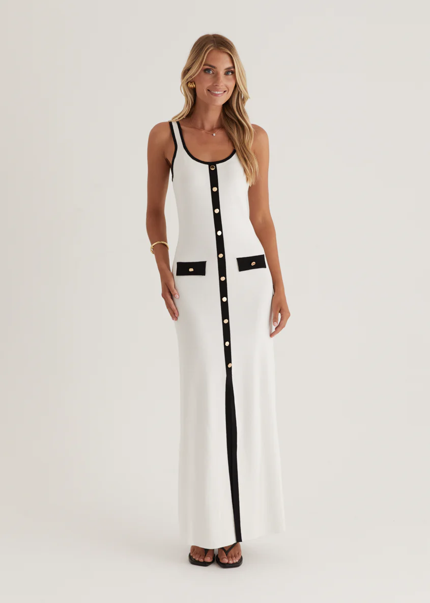 Praia Knit Maxi Dress - Off White - Image 11