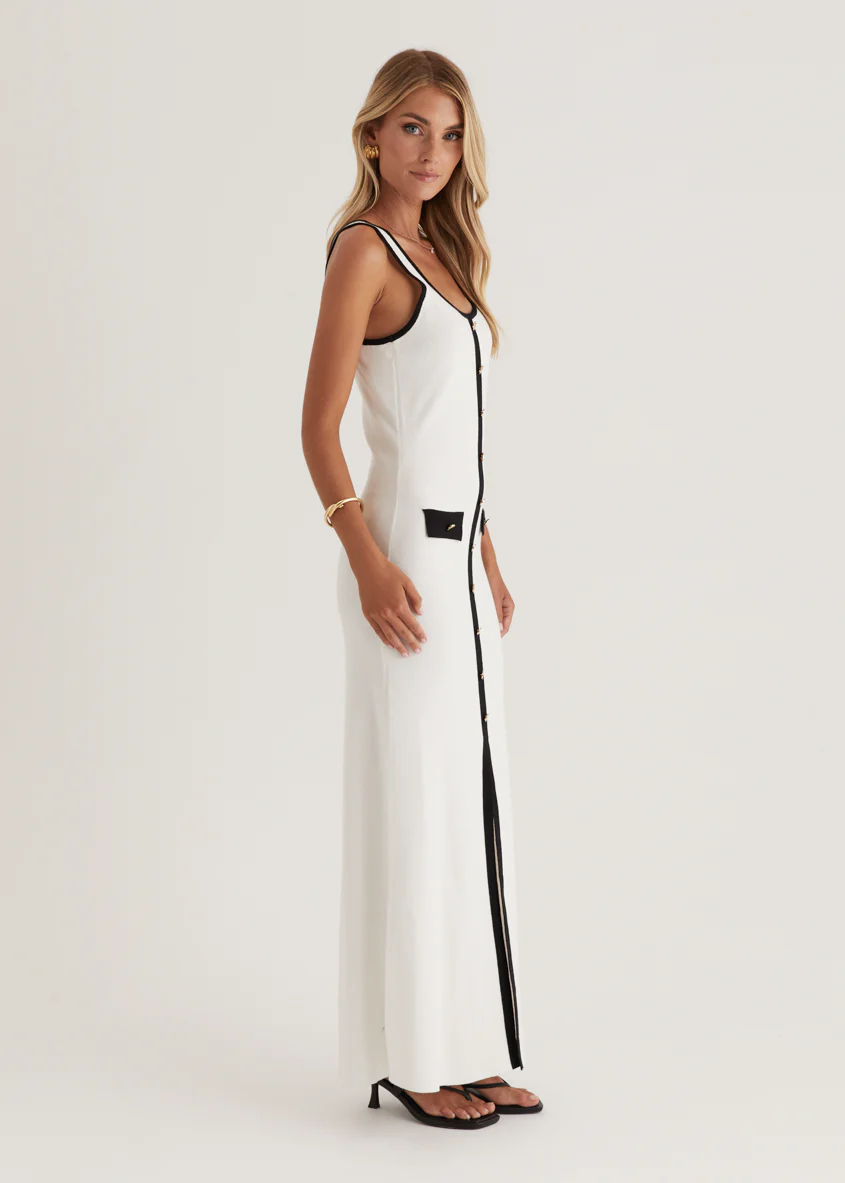 Praia Knit Maxi Dress - Off White - Image 13