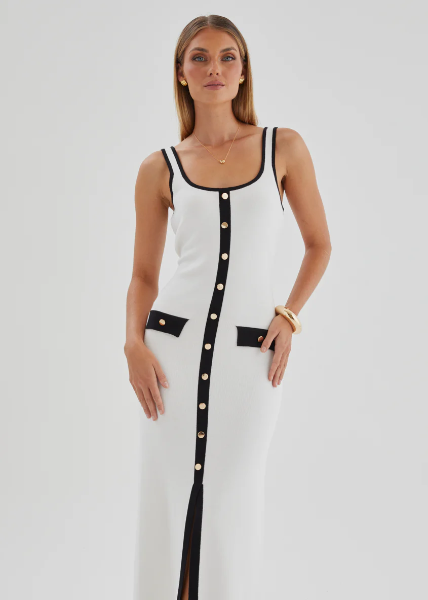 Praia Knit Maxi Dress - Off White - Image 3