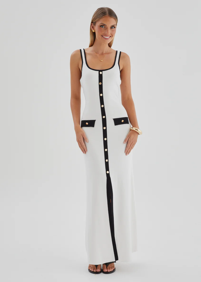 Praia Knit Maxi Dress - Off White - Image 4