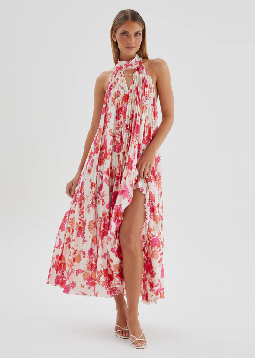 Preta Maxi Dress - Magenta Floral