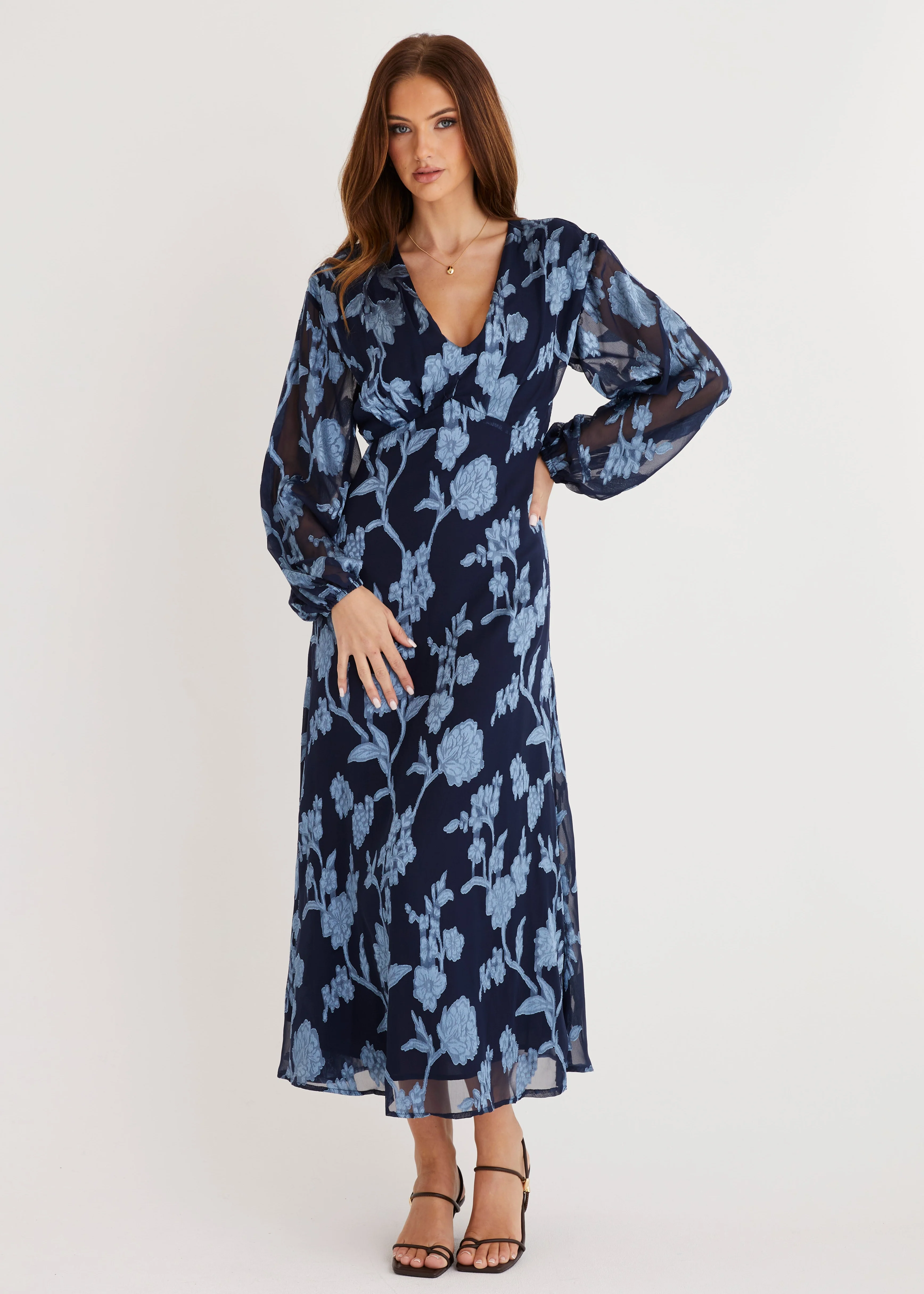 Primavera Maxi Dress - Blue Floral - Image 3