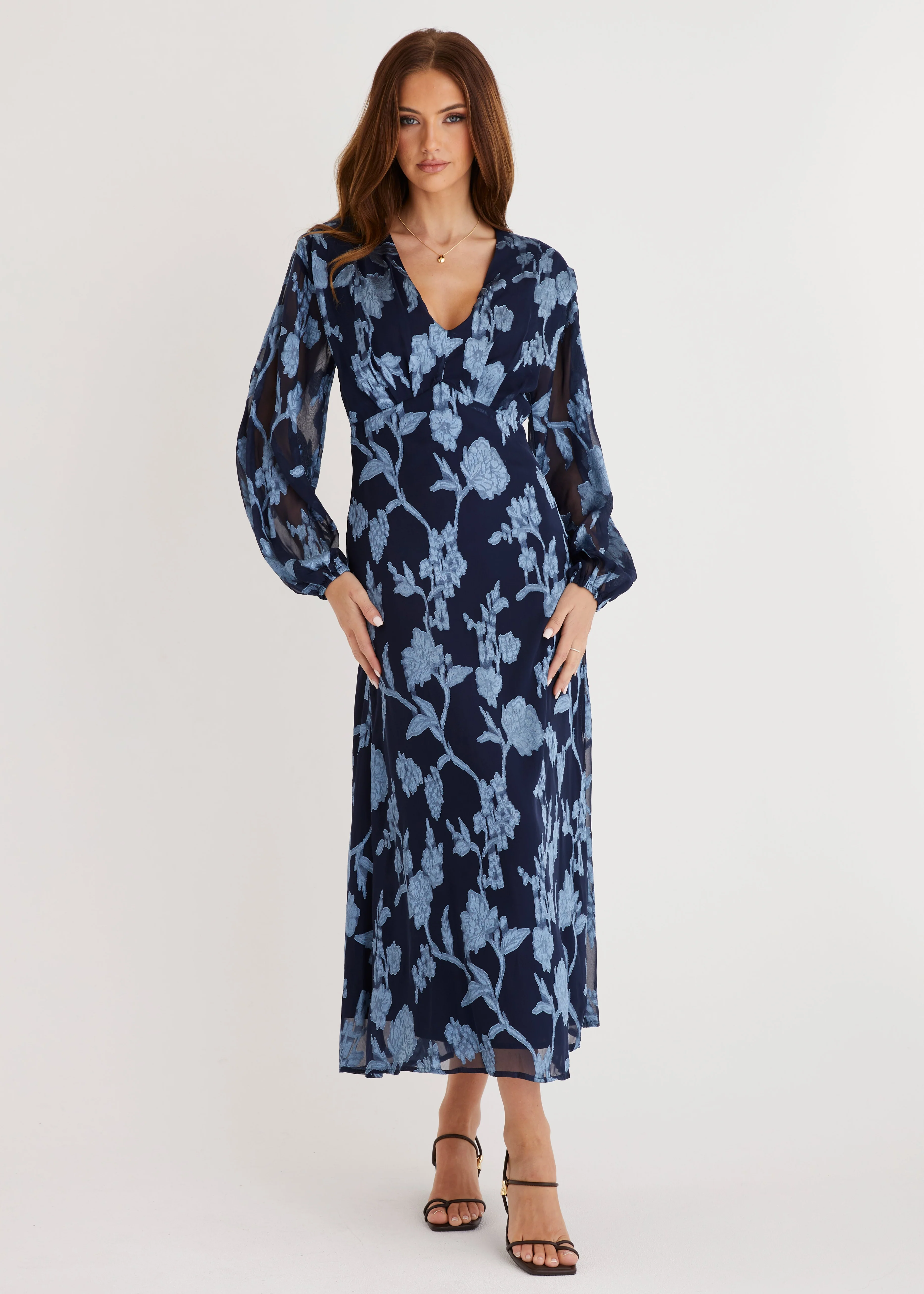 Primavera Maxi Dress - Blue Floral - Image 4