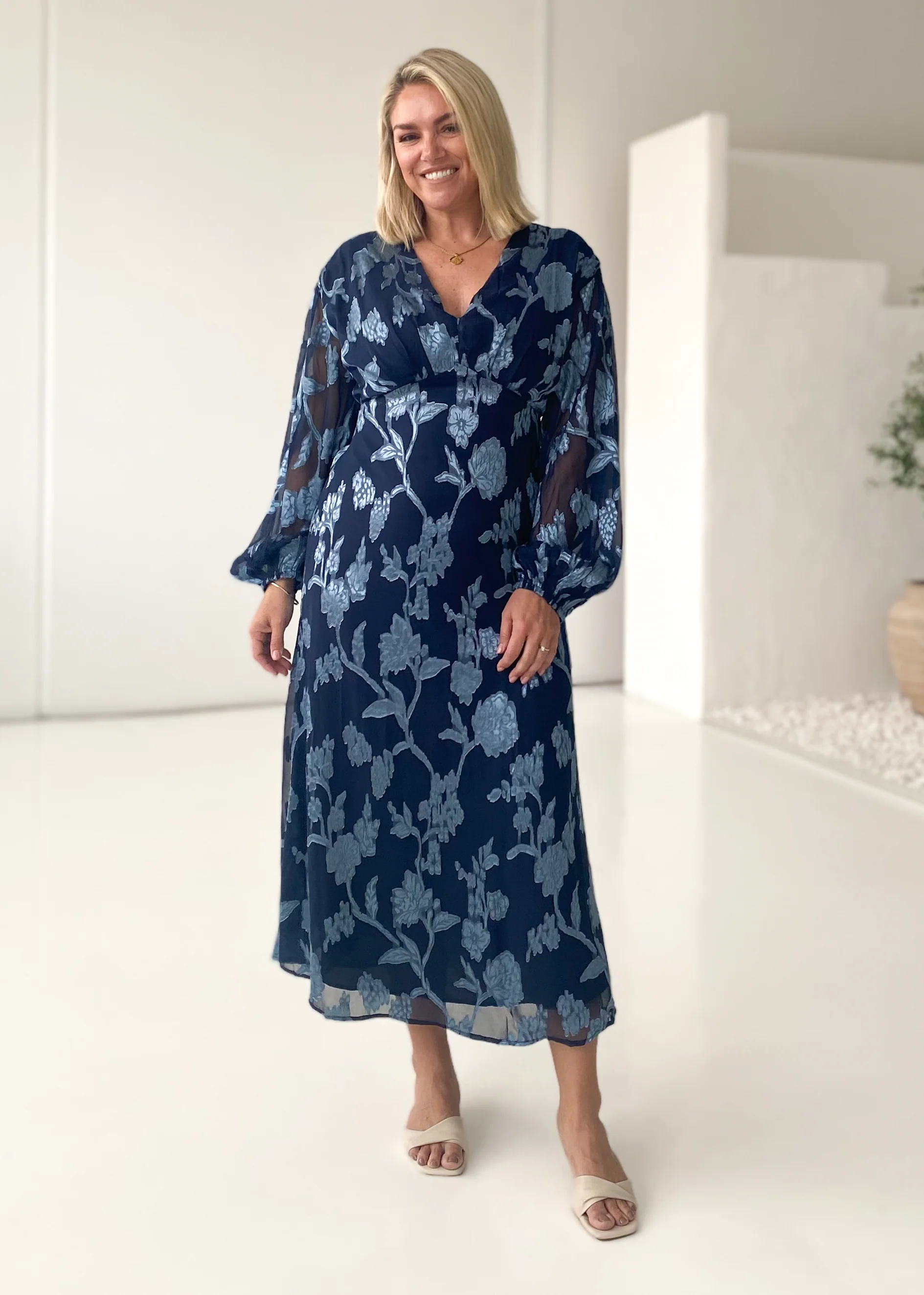 Primavera Maxi Dress - Blue Floral - Image 5