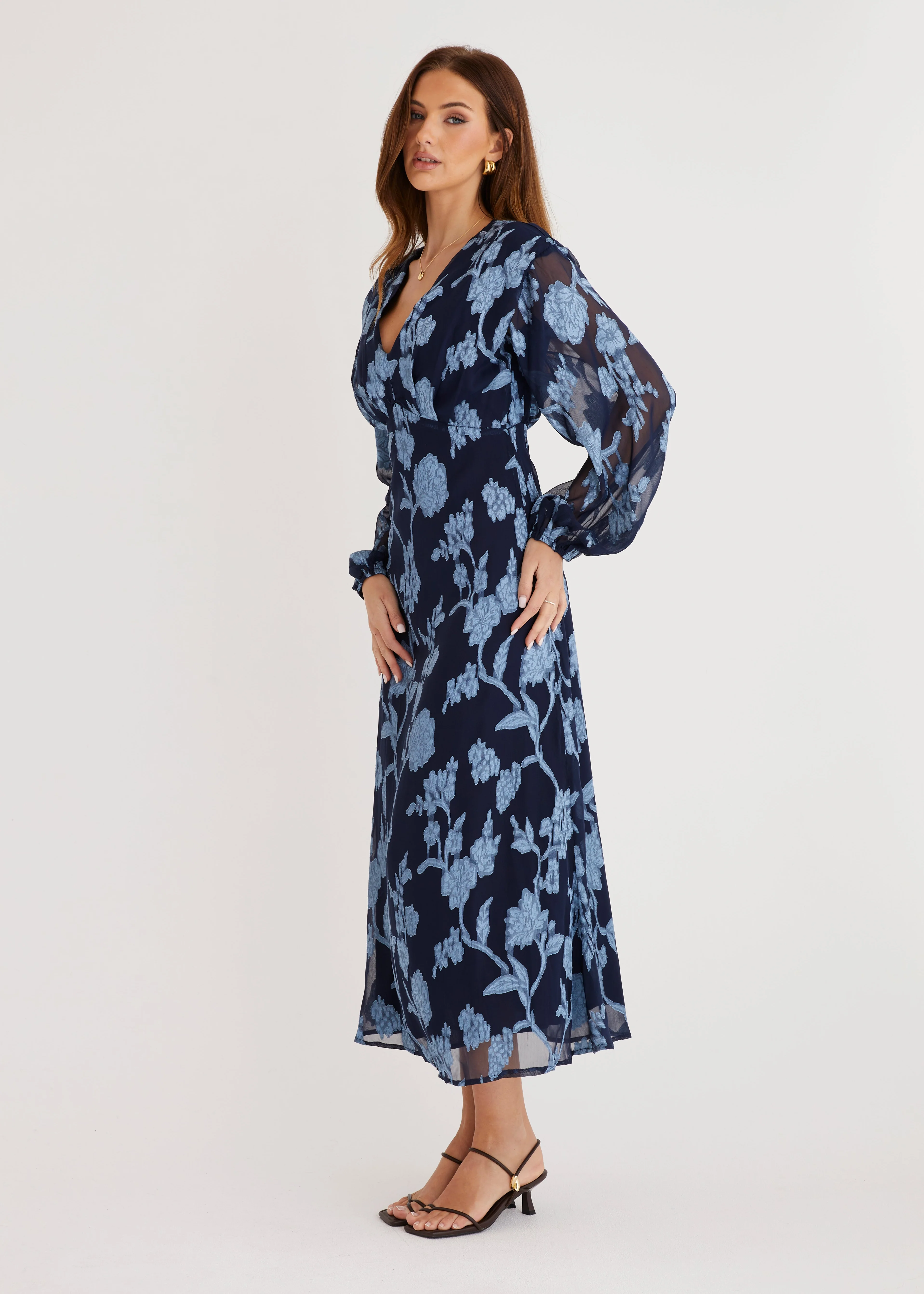 Primavera Maxi Dress - Blue Floral - Image 8