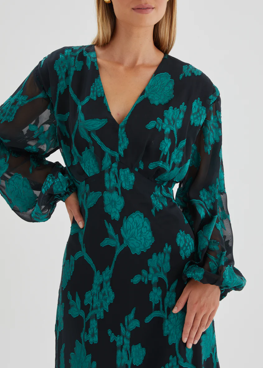 Primavera Maxi Dress - Emerald Floral - Image 8
