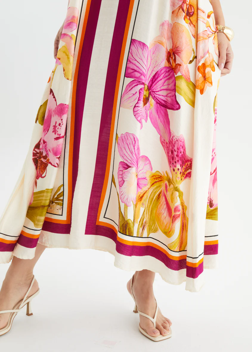 Priscilla Maxi Dress - Fuchsia Orchids - Image 10